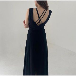 back string onepiece black(ロングワンピース/マキシワンピース)