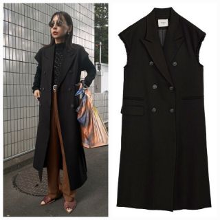 HERRINGBONE LONG JACKET VEST