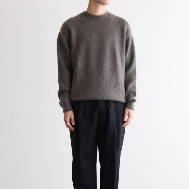 オーラリー BRUSHED SUPER KID MOHAIR KNIT P/O |