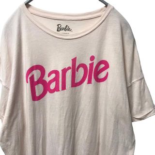 バービー(Barbie)の【希少】バービー Barbie Tシャツ カットソー XL ピンク ロゴ(Tシャツ(半袖/袖なし))