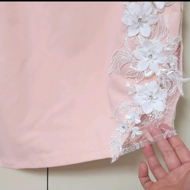 ぴ様専用 新作 ｷｬﾊﾞﾄﾞﾚｽ ｻｰﾓﾝﾋﾟﾝｸ レディースのフォーマル/ドレス(ナイトドレス)の商品写真