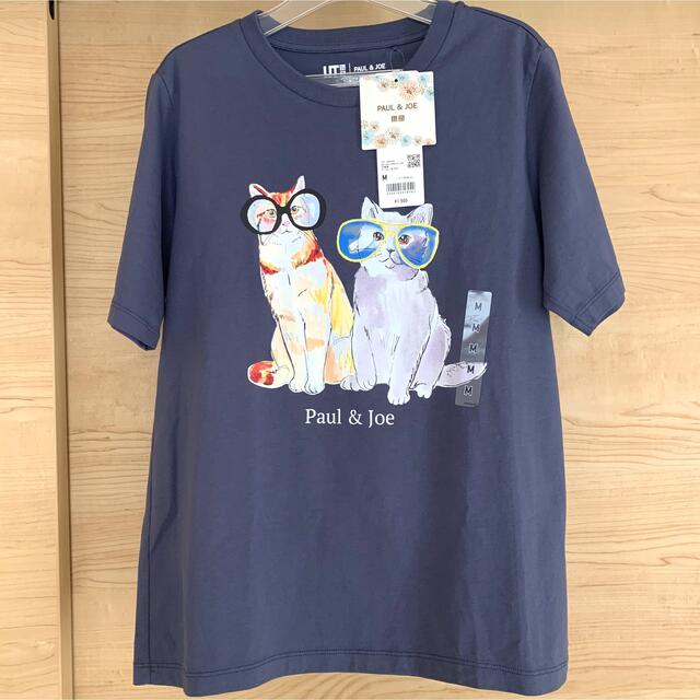 UNIQLO(ユニクロ)の【新品】ユニクロ　ポール&ジョー　Tシャツ　Mサイズ　メガネ猫 レディースのトップス(Tシャツ(半袖/袖なし))の商品写真