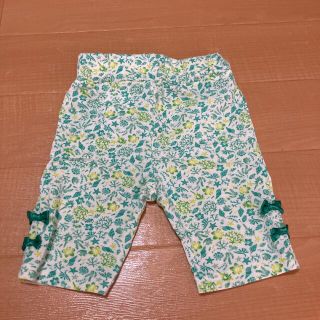 新品！タグなし 女の子 ズボン パンツ グリーン 緑 花柄 リボン レギンス(パンツ)