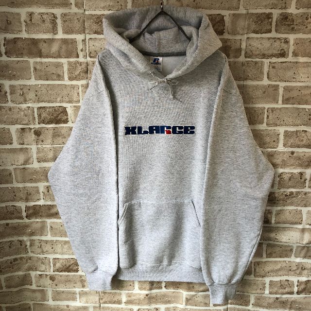 【希少】XLARGE コラボパーカー サイズL　RUSSELL　デカロゴ