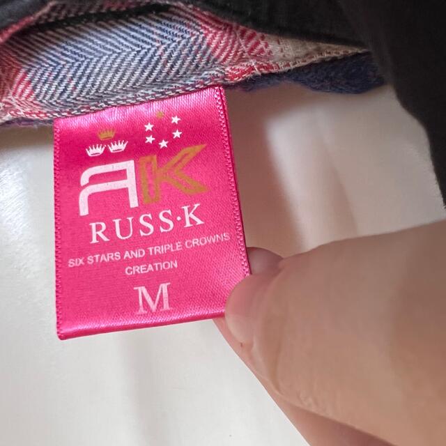 RUSS・K(ラスケー)のRUSS.K  フード  チェック　シャツ　中古美品 レディースのトップス(シャツ/ブラウス(半袖/袖なし))の商品写真