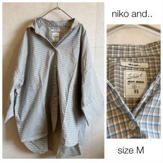 ニコアンド(niko and...)のniko and.. チェックシャツ 半袖 幅広袖 ソフトワイヤー入り襟(シャツ/ブラウス(半袖/袖なし))