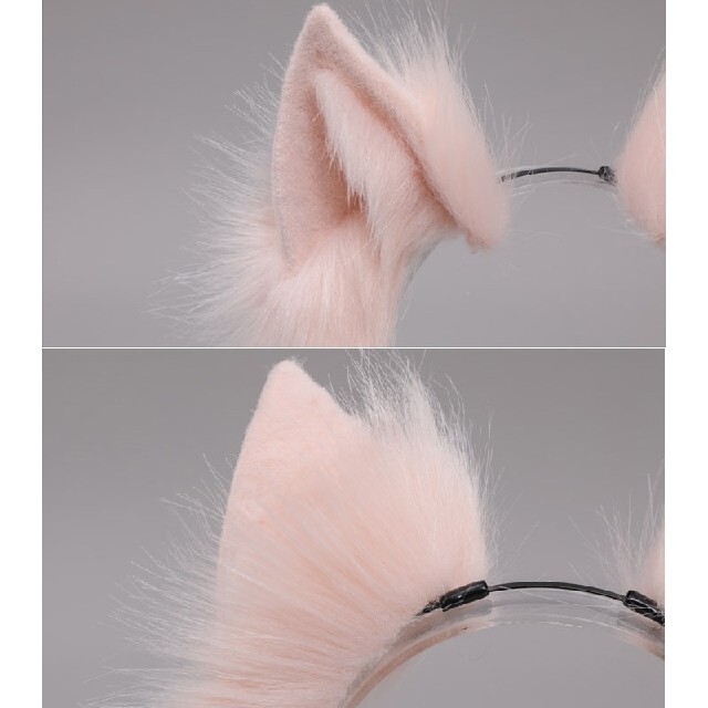 かわいいもふもふ高品質コスチューム小物 猫耳カチューシャ尻尾セットm49ピンク エンタメ/ホビーの同人誌(コスプレ)の商品写真