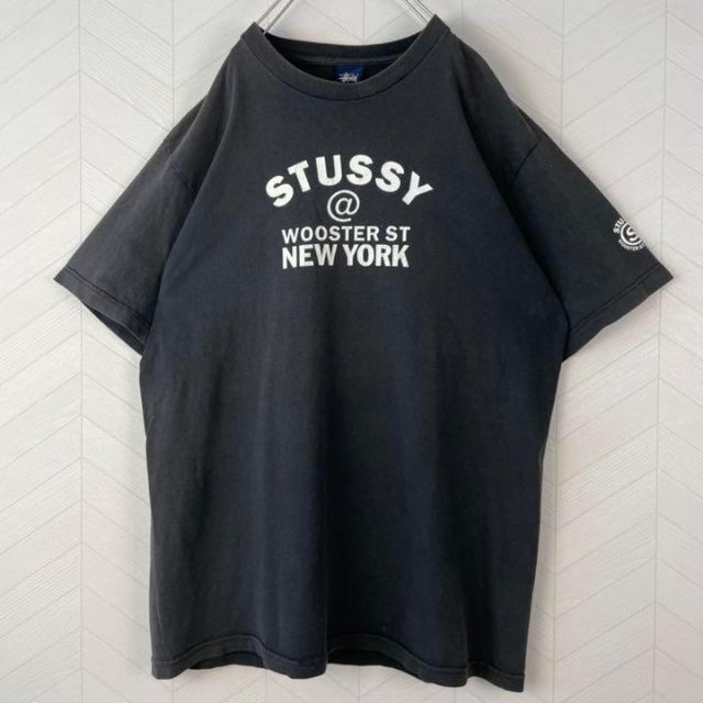 超激レア 90s USA製 オールド ステューシー 紺タグ Tシャツ 半袖 墨黒 1