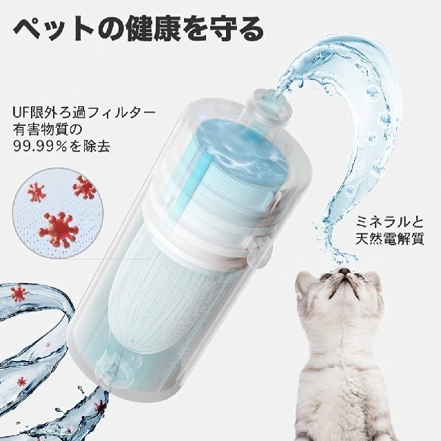 ペット用自動給水器 猫 犬 循環式給水器 三重濾過 UF限外ろ過技術 水飲み器