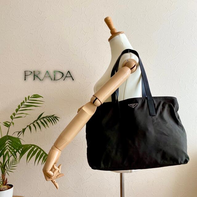 超美品 正規品 PRADA プラダ テスート レザートートバッグ