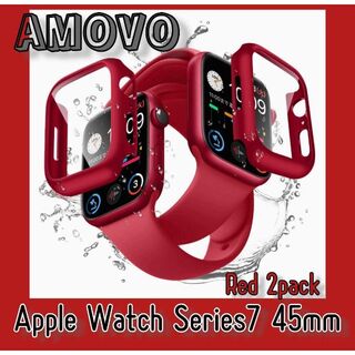 AMOVO Apple Watch Series7 45mm Red 2pack(モバイルケース/カバー)