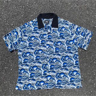 ステューシー(STUSSY)の【sh'様専用】オープンカラーシャツ　総柄　ステューシー  青珊瑚(シャツ)