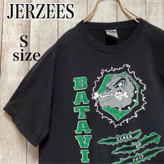 ジャージーズ(JERZEES)のジャージーズ アニマル プリント Tシャツ ブルドッグ ユニセックス 古着 黒(Tシャツ/カットソー(半袖/袖なし))