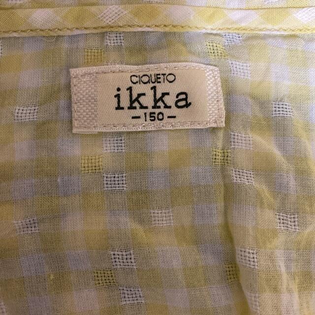 ikka(イッカ)のikka ブラウス　女の子　150 黄緑色チェック キッズ/ベビー/マタニティのキッズ服女の子用(90cm~)(ブラウス)の商品写真