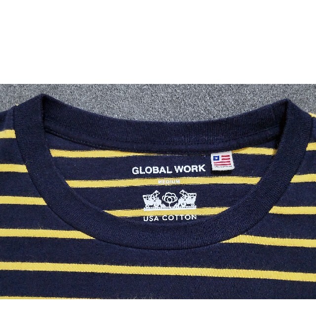 GLOBAL WORK(グローバルワーク)のグローバルワーク　ボーダーTシャツ　M　USAコットン メンズのトップス(Tシャツ/カットソー(半袖/袖なし))の商品写真