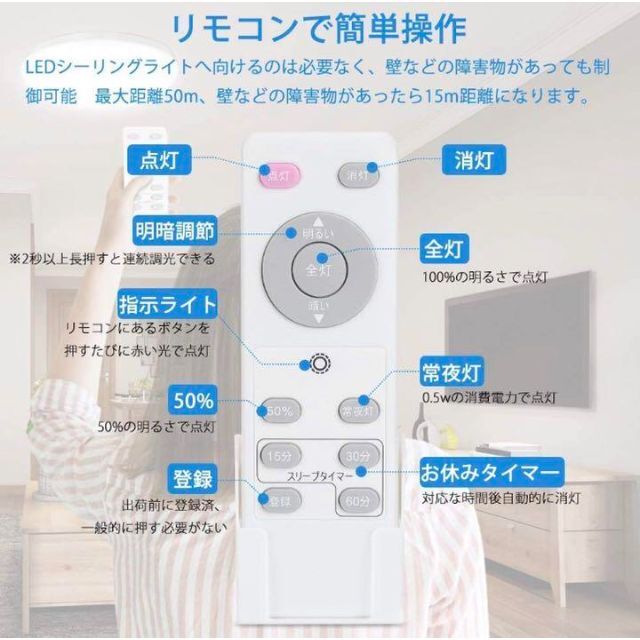 太陽光に近い自然な光が柔らかく均一に拡散♪❤8畳対応❣LEDシーリングライト