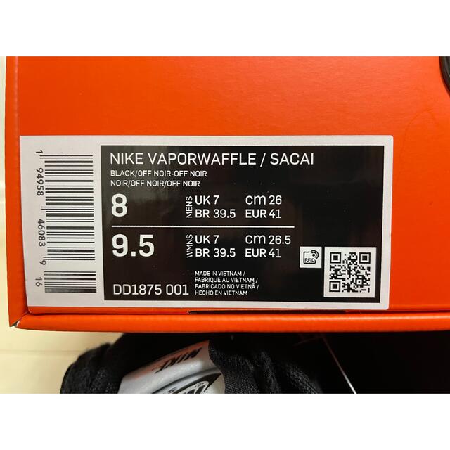 NIKE(ナイキ)のsacai × Nike Vapor Waffle Black Gum メンズの靴/シューズ(スニーカー)の商品写真