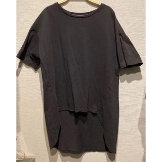 ニコアンド(niko and...)のniko and... ニコアンド 素敵なTシャツ アシンメトリー チャコール(Tシャツ(半袖/袖なし))