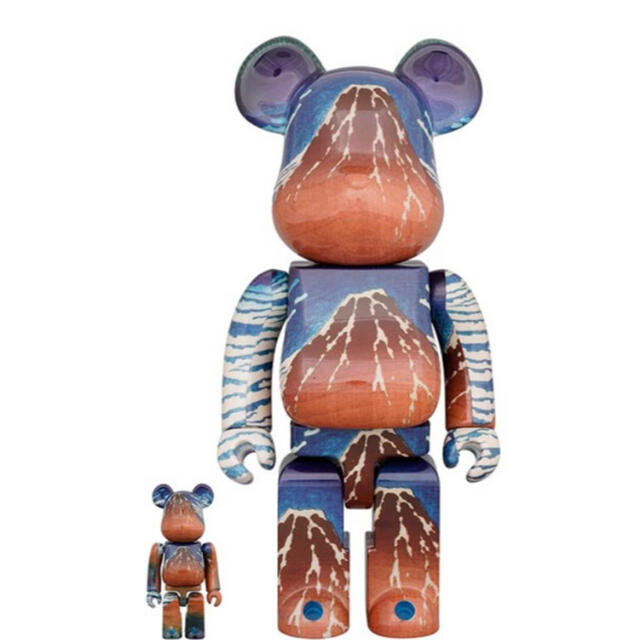 BE@RBRICK 葛飾北斎 「冨嶽三十六景 凱風快晴」100％ & 400％