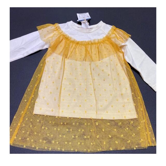 BREEZE(ブリーズ)のブリーズ　チュール付きトップス キッズ/ベビー/マタニティのキッズ服女の子用(90cm~)(Tシャツ/カットソー)の商品写真