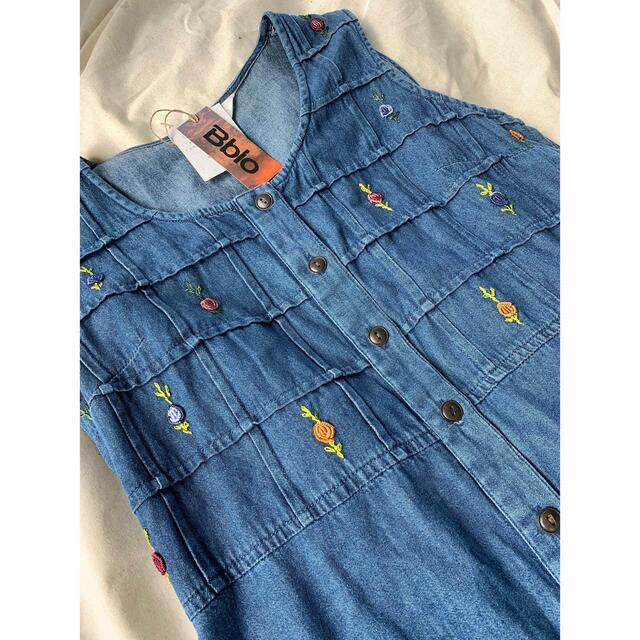 vintage denim flower floral dress レディースのワンピース(ロングワンピース/マキシワンピース)の商品写真