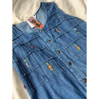 vintage denim flower floral dress(ロングワンピース/マキシワンピース)