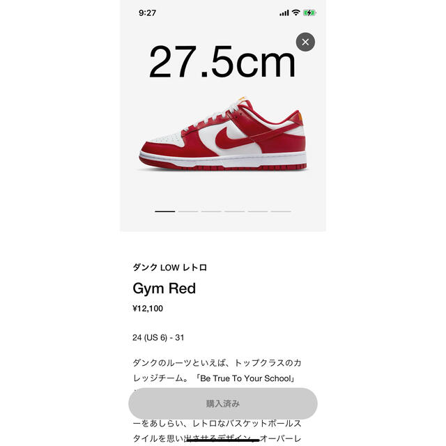 Nike Dunk Low Gym red 27.5cm