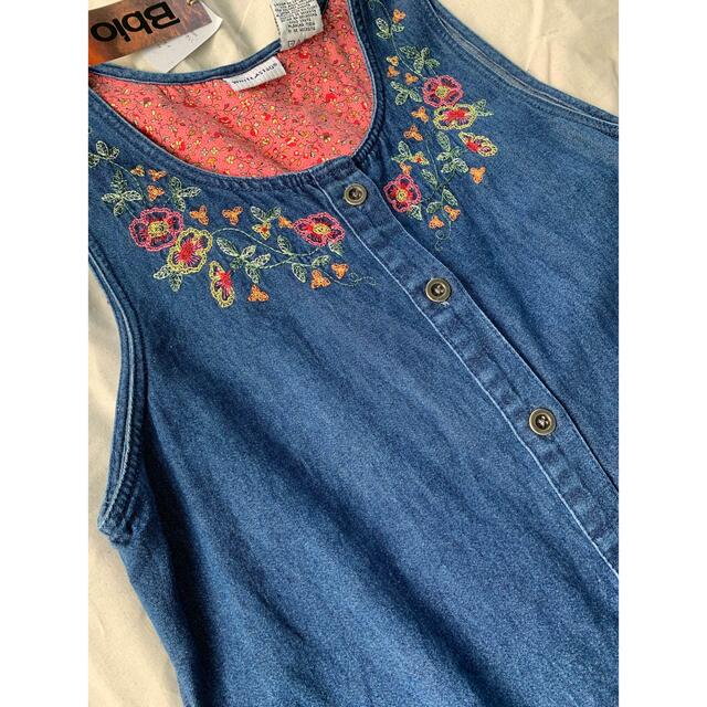 vintage dress denim floral flower