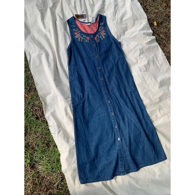 vintage dress denim floral flower 1