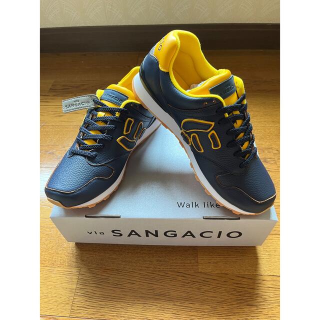 via SANGACIO にゅ～ず『NAVY×YELLOW』27.0cm 【内祝い】 36.0%割引