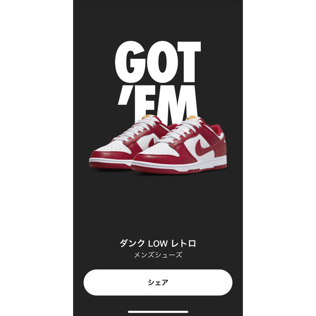 Nike Dunk Low "Gym Red" ダンクロー ジムレッド　27cm