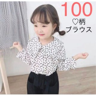 シフォンブラウス ドット シフォン ブラウス 100 キッズ カットソー シャツ(ブラウス)