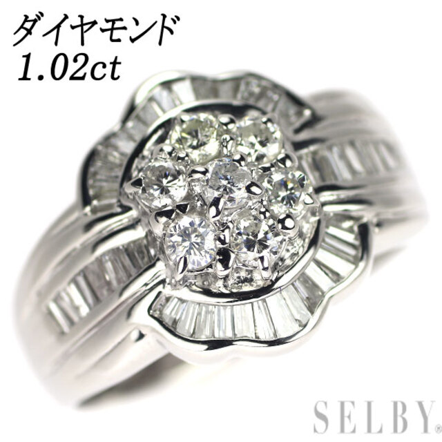全品送料0円 ダイヤモンド Pt900 リング フラワー 1.02ct リング(指輪