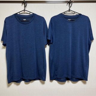 IGNIO 接触冷感 メンズM ネイビー 試着程度 2枚セット(Tシャツ/カットソー(半袖/袖なし))