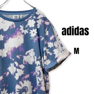 アディダス(adidas)のadidas アディダス オリジナルドレス 半袖Tシャツ  花柄 タイダイ染め(Tシャツ(半袖/袖なし))