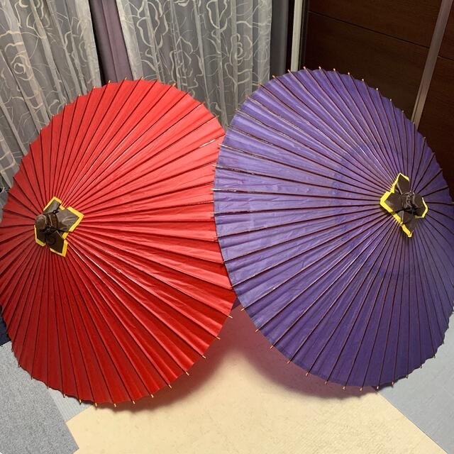 防水加工 番傘 日本製 ビニールコーティング加工 紫