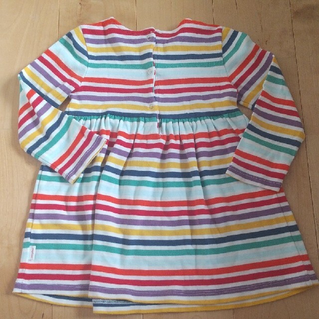 babyGAP(ベビーギャップ)のbabyGAP ベビーギャップ レインボーカラー長袖ワンピース キッズ/ベビー/マタニティのベビー服(~85cm)(ワンピース)の商品写真