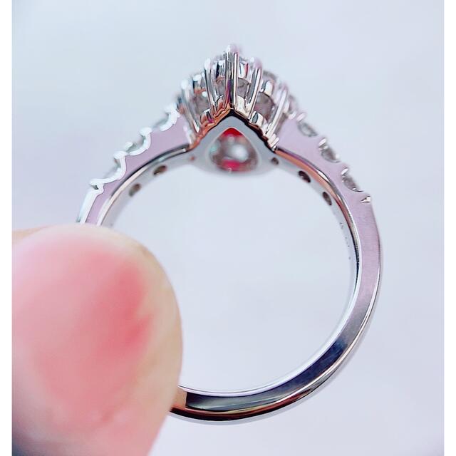 ★1.0ct★✨ビルマ産ピジョンブラッドルビー1.2ctダイヤモンドリング指輪 レディースのアクセサリー(リング(指輪))の商品写真