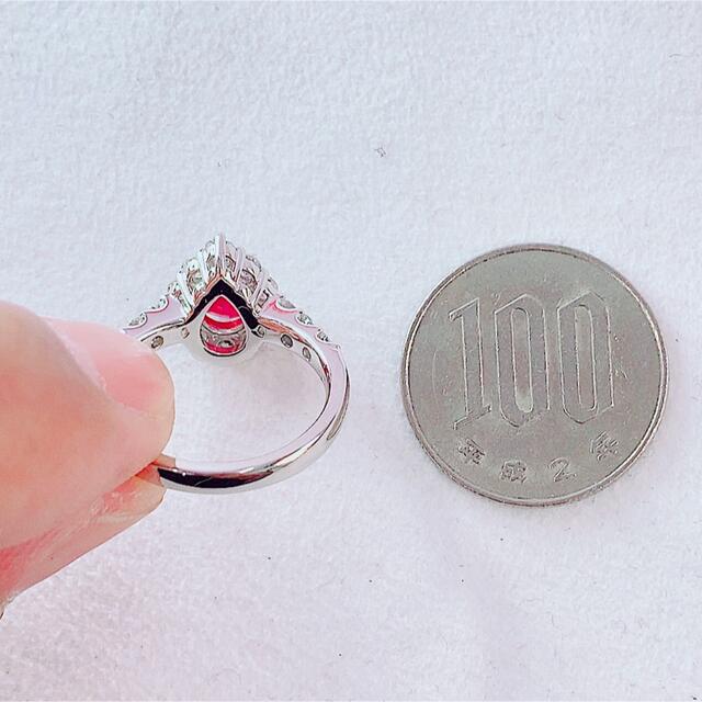 ★1.0ct★✨ビルマ産ピジョンブラッドルビー1.2ctダイヤモンドリング指輪 レディースのアクセサリー(リング(指輪))の商品写真