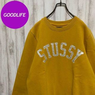 ステューシー(STUSSY)の【激レア】 美品 ステューシー 刺繍 カレッジロゴ リブライン スウェット(スウェット)