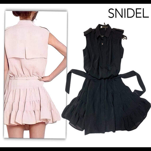 SNIDEL(スナイデル)のSNIDEL  ティアード フレア ワンピース 黒  レディースのワンピース(ひざ丈ワンピース)の商品写真