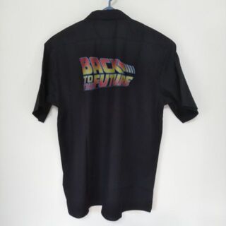 ディッキーズ(Dickies)のUS輸入  バック・トゥ・ザ・フューチャー ロゴ ワークシャツ　黒　XL *(シャツ)