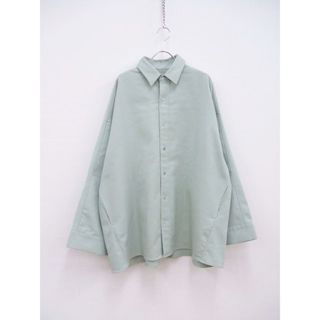 グラフペーパー(Graphpaper)のGraphpaper STRETCH KERSEY LONG YOKE SLEEVE SHIRT GM221-50087 定価35200円 シャツ ライトグリーン メンズ グラフペーパー【中古】2-0804M♪(シャツ)