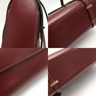 ☆☆HERMES エルメス クラケット ゴールド金具 ハンドバッグ ボルドー □F刻印 ボックスカーフ 布袋有