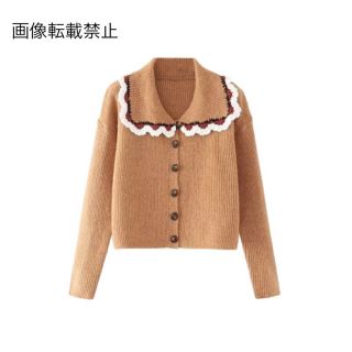 👒8月新作🏝8700◇フリル 襟 ニット カーディガン(カーディガン)