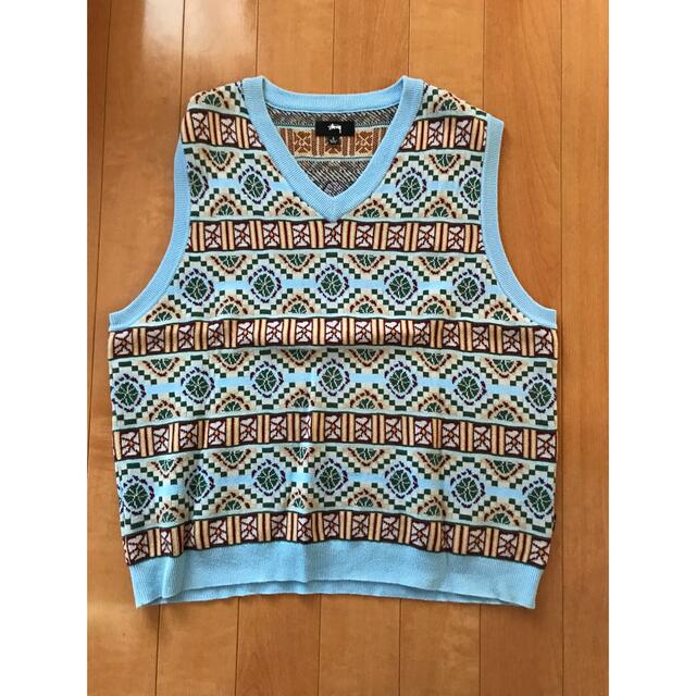 stuusy giza sweater vest ニットベスト　バティック柄