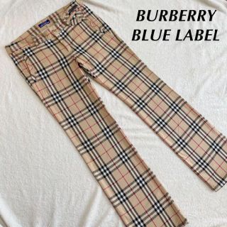 バーバリーブルーレーベル(BURBERRY BLUE LABEL)のバーバリー ブルー レーベル ノバチェック パンツ サイズ38 綿 コットン(カジュアルパンツ)