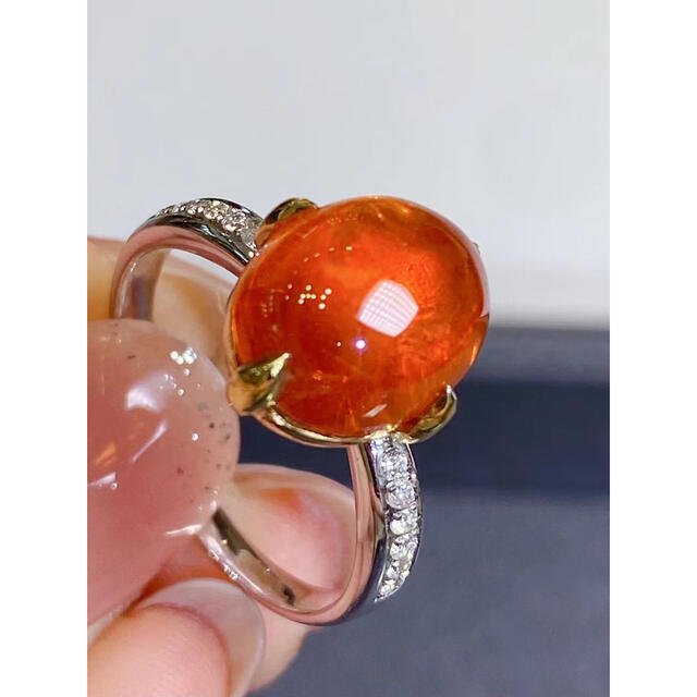 天然スべサルティンガーネット ダイヤ リング7.8ct k18 ¥ 幸せなふたり ... 天然スべサルティンガーネット ダイヤ リング7.8ct k18 ¥
