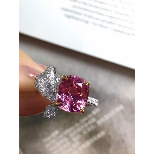 天然スピネル ダイヤ リング 4.89ct k18 ¥ レディースのアクセサリー(リング(指輪))の商品写真