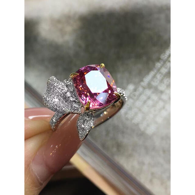 天然スピネル ダイヤ リング 4.89ct k18 ¥ レディースのアクセサリー(リング(指輪))の商品写真